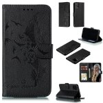 Etui en cuir � rabat horizontal avec motif de plume et texture litchi avec emplacements pour portefeuille ...