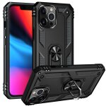 tui de protection tpu + tpu + pc avec support rotatif  360 degrs pour iphone 13 pro (noir)