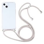 �tui de protection tpu transparent transparent � quatre angles avec lani�re pour iphone 13 (abricot)