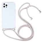 �tui de protection tpu transparent transparent � quatre angles avec lani�re pour iphone 13 pro (abricot) ...