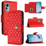 �tui � rabat en cuir � texture rhombique pour ulefone note 14 avec lani�re (rouge)