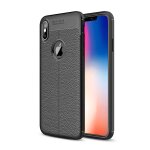 Etui tpu litchi texture pour iphone xs max (noir) Etui tpu litchi texture pour iphone xs max (noir)