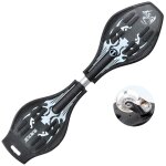 Fashion vulcan pattern two - wheeled skateboard luminous flash wheel vitality board (noir)