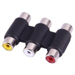 Femelle � femelle av 3 adaptateur coupleur audio vid�o rca (noir)
