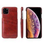 Fierre shann etui en cuir pu avec texture de cire et texture pour iphone 11 pro (marron)