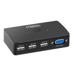 Fjgear fj - 210uk commutateur hd vga vers kvm 2 ports avec contrleur de bureau (noir)