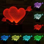 Fl�che � travers le style de coeur 7 d�coloration de couleur lampe de st�r�o visuelle cr�ative commande ...