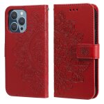 Fleurs 7 - ptales motif de gaufrage horizontal flip pu coque en cuir pu avec support et carte de portefeuille ...