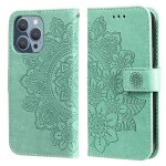 Fleurs 7 - ptales motif de gaufrage horizontal flip pu coque en cuir pu avec support et carte de portefeuille ...