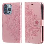 Fleurs 7 - ptales motif de gaufrage horizontal flip pu coque en cuir pu avec support & carte slots & ...