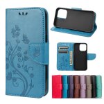 Modle de fleur papillon horizontal flip cuir toot avec porte - carte et portefeuille pour iphone 13 ...