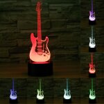 Forme de guitare lectrique 7 couleurs de dcoloration lampe de stro visuelle crative commande de ...