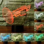 Forme de la trompette 7 dcoloration de la couleur lampe stro visuelle crative commande tactile 3d ...