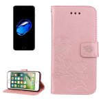 Fro etui en cuir avec motif de fleurs press�es pour iphone 8 plus et 7 plus roses avec support, emplacements ...
