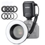 Godox ml - 150ii flash annulaire macro sur caméra avec 8 bagues d'adaptation de tailles différentes (noir) ... Godox ml - 150ii flash annulaire macro sur caméra avec 8 bagues d'adaptation de tailles différentes (noir) ...