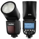 Godox v1n tte ronde ttl flash speedlite pour nikon (noir)