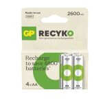 Gp battery (aa) rechargeable nimh r6 / aa, 270aahce - r21, recyko (4 batteries / blister), 2700 mah