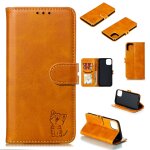 Happy happy cat motif de chat horizontal flip cuir toot avec porte - carte et portefeuille pour iphone ...
