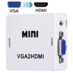 Hd 1080p hdmi mini vga vers hdmi scaler box convertisseur audio vido numrique (blanc)