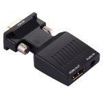 Hd 1080p vga vers hdmi + convertisseur de sortie audio / vido pour projecteur hdtv (noir)