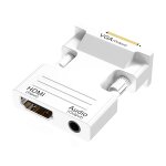 Hdmi femme  vga male avec adaptateur audio convertisseur de projecteur tv (blanc) adaptateur audio (blanc) ...
