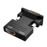 Hdmi femme  vga male avec adaptateur audio convertisseur de projecteur tv (noir) adaptateur audio (noir) ...