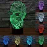 Homme avec lunettes style 7 couleur décoloration lampe stéréo visuelle créative commutateur tactile 3d ... Homme avec lunettes style 7 couleur décoloration lampe stéréo visuelle créative commutateur tactile 3d ...