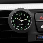 Horloge de voiture night light horloge �lectronique d�coration de voiture � quartz (bordure noire)