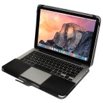 Housse en cuir pour ordinateur portable avec bouton pression pour macbook pro retina 13, 3 pouces (noir) ...
