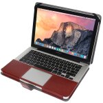 Housse en cuir pour ordinateur portable avec fermeture  pression pour macbook pro 15, 4 pouces (marron) ...