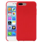 Housse en silicone liquide pure color pour iphone 8 plus & 7 plus (rouge)