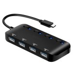 Hub 4 x usb 3. 0 vers usb - c / type - c haute vitesse avec interrupteur (noir) Hub 4 x usb 3. 0 vers usb - c / type - c haute vitesse avec interrupteur (noir)