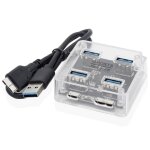 Hub transparent carré de bureau multifonctionnel usb3. 0 4 en 1 Hub transparent carré de bureau multifonctionnel usb3. 0 4 en 1
