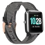 Pour id205 band de montre tress�e en nylon 19 mm (noir + blanc)