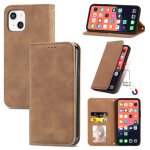 Pour iphone 13, la peau r�tro sentez l'�tui en cuir horizontal horizontal magn�tique professionnel avec ...