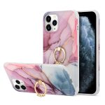 Pour iphone 13 pro quatre corners bo�te de recouvrement en marbre or en marbre or avec anneau en strass ...