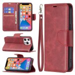 Pour iphone 13 pro r�tro lambskin texture pure couleur pure horizontal flip coque en cuir pu, avec porte ...