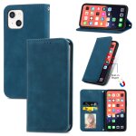 Pour iphone 13, skin rtro sentez l'tui en cuir horizontal magntique professionnel avec support et ...