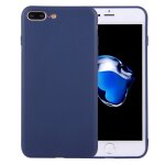 Pour iphone 8 plus et 7 plus tpu couleur solide �tui de protection sans trou rond (bleu fonc�)