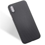 Pour iphone x fibre de carbone texture pp housse de protection arri�re (noir)