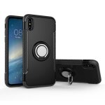 Pour iphone x magn�tique 360 degr�s rotation ring armure housse de protection (noir)
