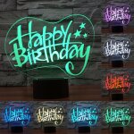 Joyeux anniversaire style 7 décoloration des couleurs lampe stéréo visuelle créative commande tactile ... Joyeux anniversaire style 7 décoloration des couleurs lampe stéréo visuelle créative commande tactile ...
