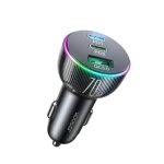 Joyroom car charger 3 - in - 1, (c + c + u) bluetooth fm transmitter, pd 70w, black (jr - cl26)