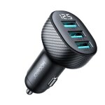 Joyroom car charger with digital display, u + u + u, 17w, black (jr - ccd03)