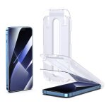 Joyroom iphone 14 plus easy fit full screen tempred glass 9h with mounting rack transparent (jr - dh11) ...