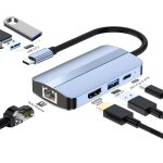 Junsunmay adaptateur de station d'accueil 6 en 1 type - c vers 4k hdmi / ethernet hub usb - c convertisseur ...