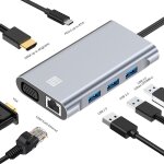 Junsunmay adaptateur de station d'accueil 7 en 1 type - c vers 4k hdmi / vga / ethernet hub usb - c Junsunmay adaptateur de station d'accueil 7 en 1 type - c vers 4k hdmi / vga / ethernet hub usb - c