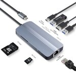 Junsunmay adaptateur de station d'accueil usb - c multifonctionnel 7 en 1 -
