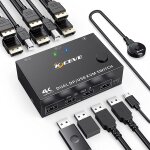 Kc - kvm202dpa - usb2. 0 commutateur kvm dp 3dp + 3dp (noir)
