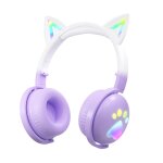 Ke28 rgb cute cat ears bluetooth casque de musique sans fil avec micro amovible (bouton)